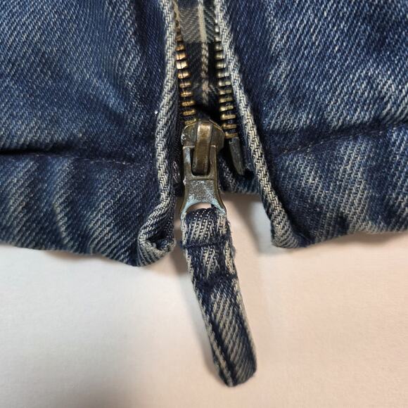 Coleman Outdoor Men's L VTG Denim Chore Jacket Lined Corduroy Collar Distressed - Picture 10 of 15